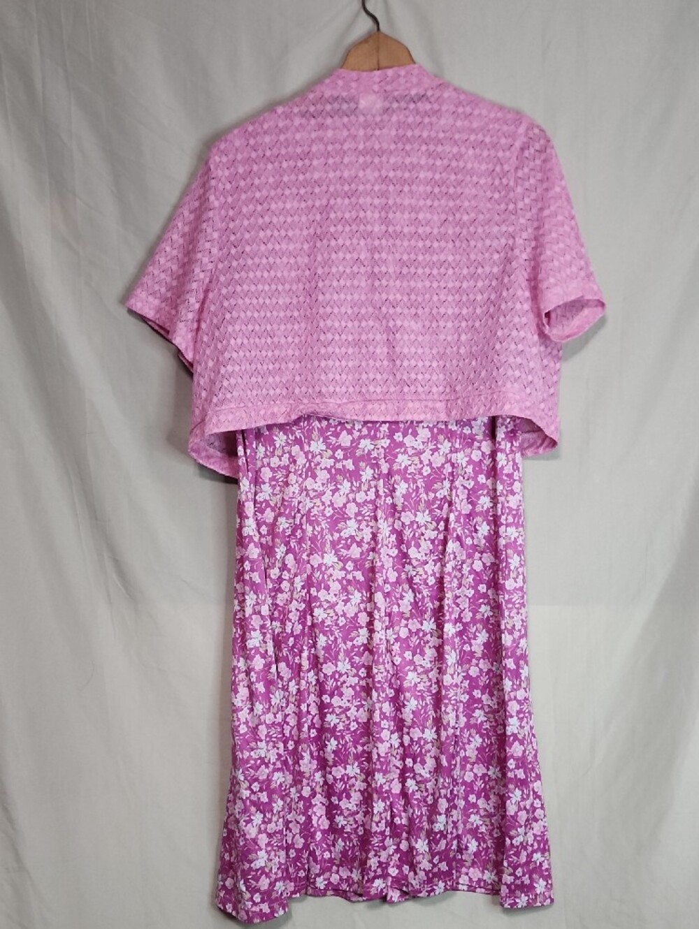 Blair Pink Floral Dress with Light Pink Knit Bolero - Picture 3 of 4